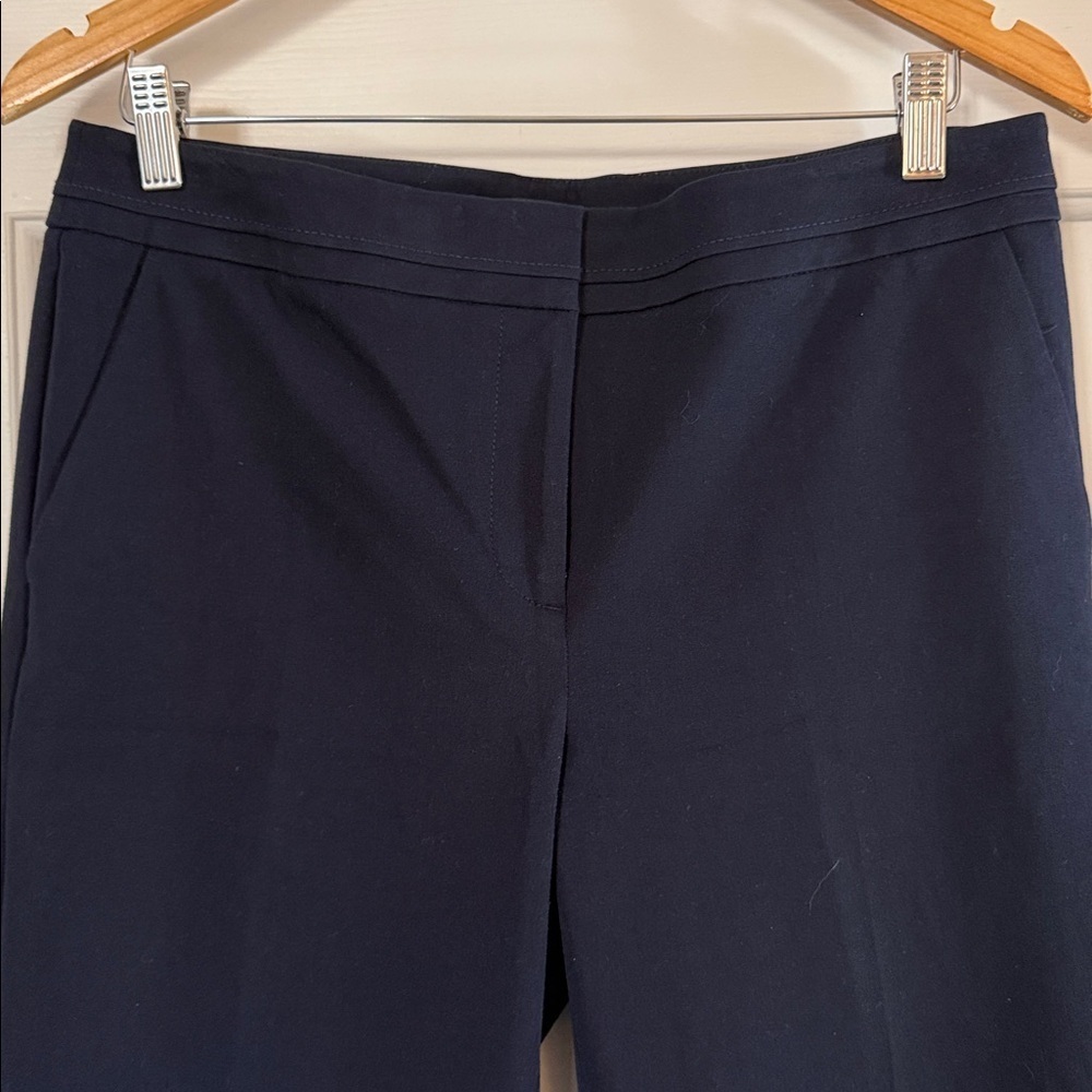 Talbots Navy Trousers white trim detail sz 8 - Picture 3 of 6